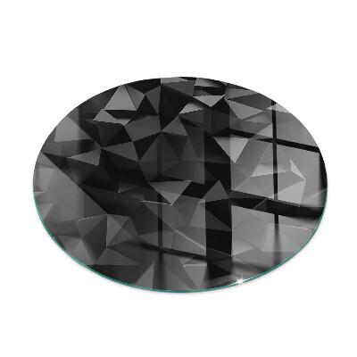 Glasskiva under braskamin rund Tredimensionell geometri