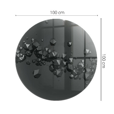 Glasskiva under braskamin rund Abstrakt moln av fasta ämnen
