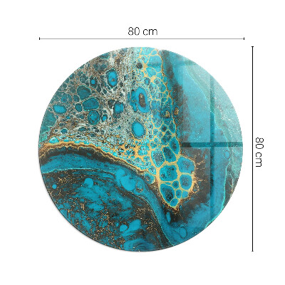 Glasskiva under braskamin rund Abstrakt organiskt mönster
