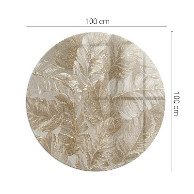 Glasskiva under braskamin rund Löv i subtila mönster