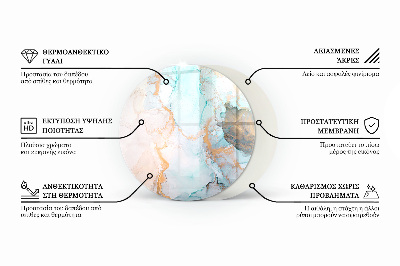 Glasskiva under braskamin rund Geometri med trä