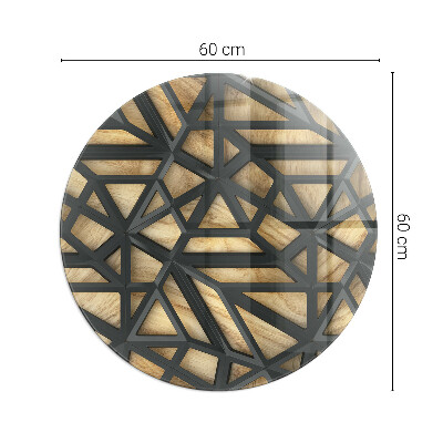 Glasskiva under braskamin rund Geometri med trä