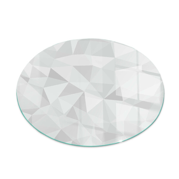 Glasskiva under braskamin rund Abstrakt geometriskt mönster