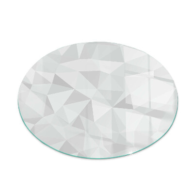 Glasskiva under braskamin rund Abstrakt geometriskt mönster