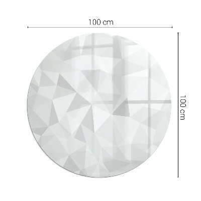 Glasskiva under braskamin rund Abstrakt geometriskt mönster