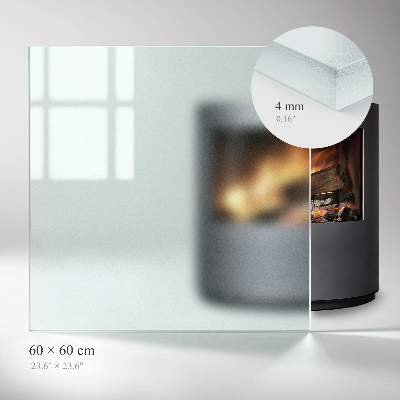 Glasskiva under kamin Semitransparent rektangulär