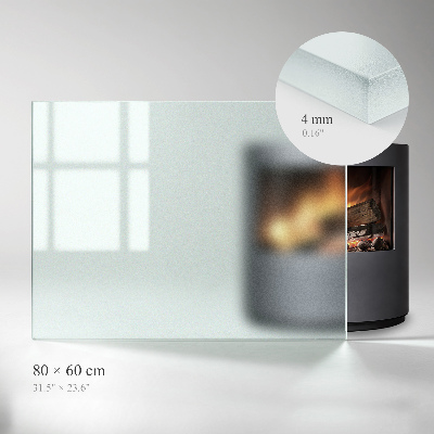 Glasskiva under kamin Semitransparent rektangulär