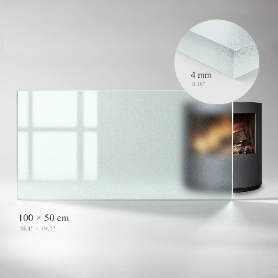 Glasskiva under kamin Semitransparent rektangulär