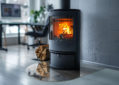 Glasskiva under kamin halvoval Brädor i olika nyanser