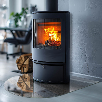 Glasskiva under kamin halvoval Brädor i olika nyanser