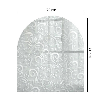 Glasskiva under kamin halvoval Elegant växtmönster