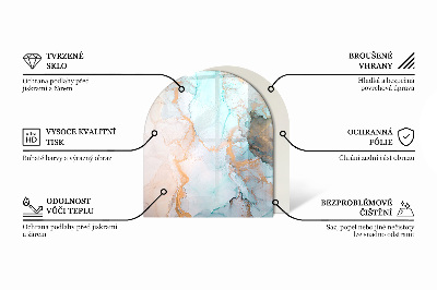 Golvskydd till eldstäder halvovala Geometri med trä