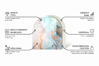 Golvskydd till eldstäder halvovala Geometri med trä
