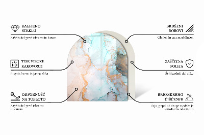 Golvskydd till eldstäder halvovala Geometri med trä