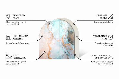 Golvskydd till eldstäder halvovala Geometri med trä