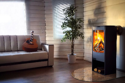 Glasskiva under kamin halvoval Roststruktur på bakgrunden