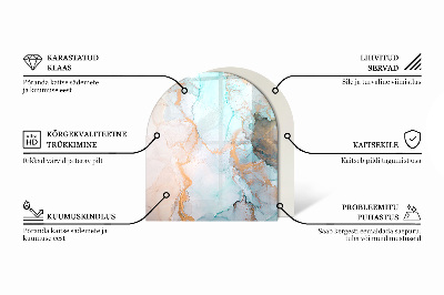 Golvskydd till eldstäder halvovala Eleganta blad i textur