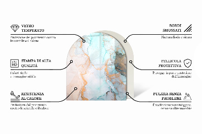 Golvskydd till eldstäder halvovala Eleganta blad i textur