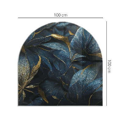 Golvskydd till eldstäder halvovala Eleganta blad i textur