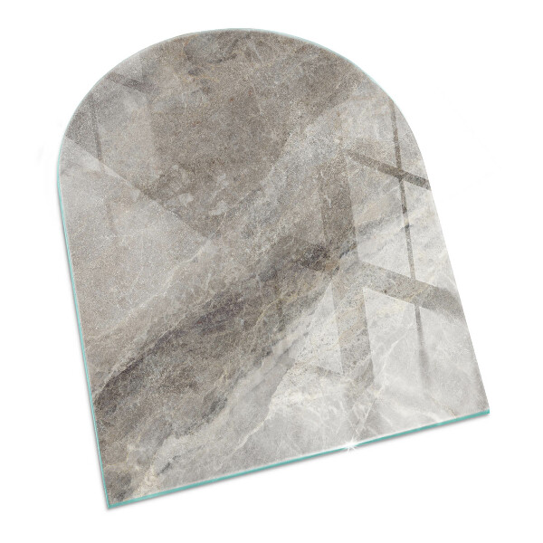 Glasskiva under kamin halvoval Naturstensmönster