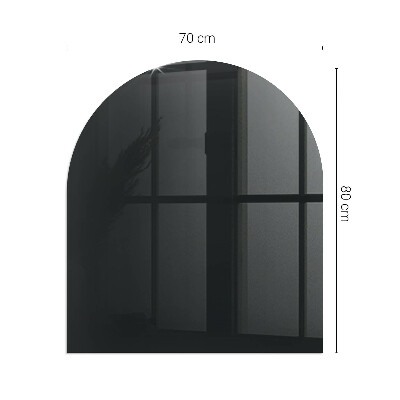 Glasskiva under kamin halvoval Färg Mörk grafit