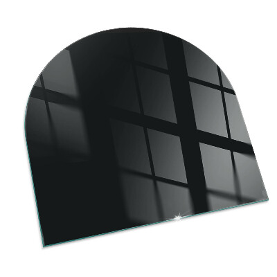 Glasskiva under kamin halvoval Färg Mörk grafit