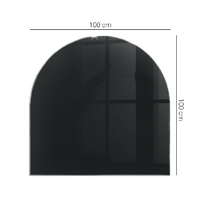 Glasskiva under kamin halvoval Färg Mörk grafit