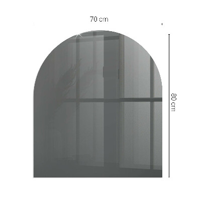 Glasskiva under kamin halvoval Färg Gråbrun