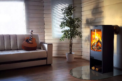 Glasskiva under kamin halvoval Färg Gråbrun