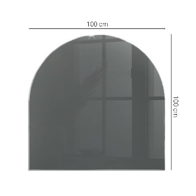 Glasskiva under kamin halvoval Färg Gråbrun