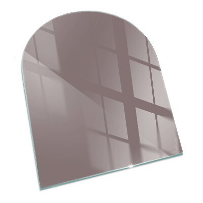 Glasskiva under kamin halvoval Färg Beige