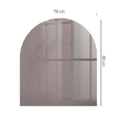 Glasskiva under kamin halvoval Färg Beige