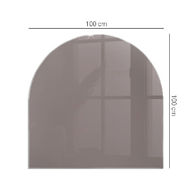Glasskiva under kamin halvoval Färg Beige