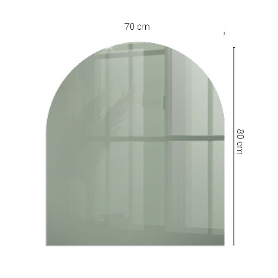 Glasskiva under kamin halvoval Färg grågrön