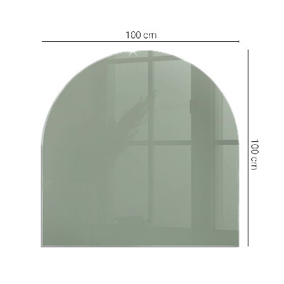 Glasskiva under kamin halvoval Färg grågrön