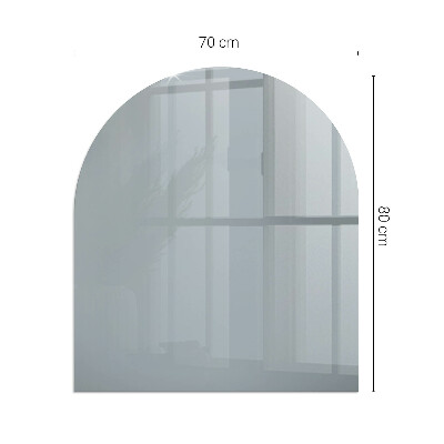 Glasskiva under kamin halvoval Färg Grå