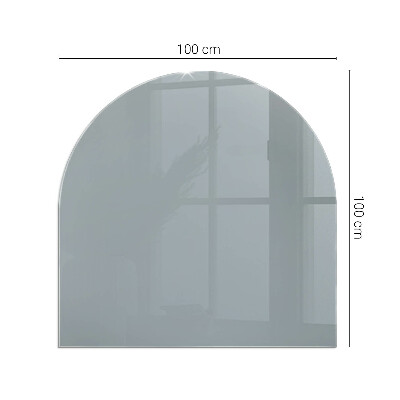 Glasskiva under kamin halvoval Färg Grå