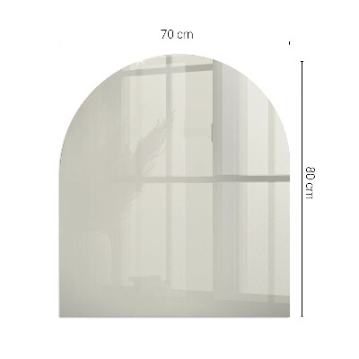 Glasskiva under kamin halvoval Färg Ljus Kräm