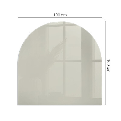 Glasskiva under kamin halvoval Färg Ljus Kräm