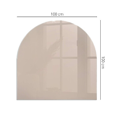 Glasskiva under kamin halvoval Färg Ljusbrun