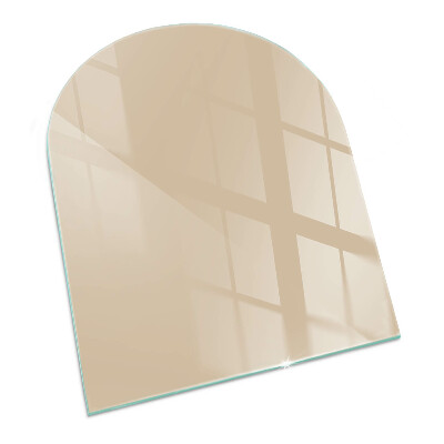 Glasskiva under kamin halvoval Färg Beige