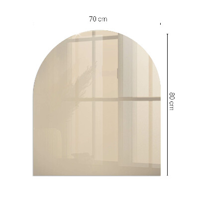 Glasskiva under kamin halvoval Färg Beige