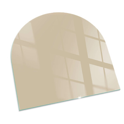 Glasskiva under kamin halvoval Färg Beige