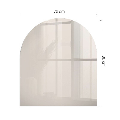 Glasskiva under kamin halvoval Färg Ljusrosa