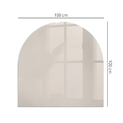 Glasskiva under kamin halvoval Färg Ljusrosa