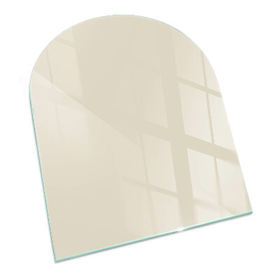 Glasskiva under kamin halvoval Färg Beige