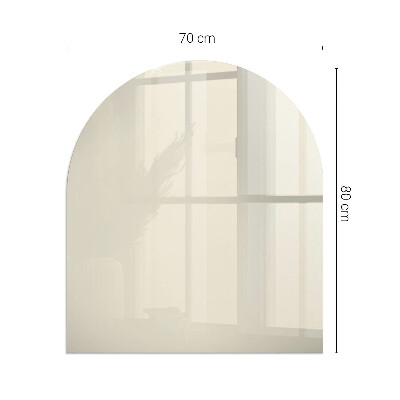 Glasskiva under kamin halvoval Färg Beige