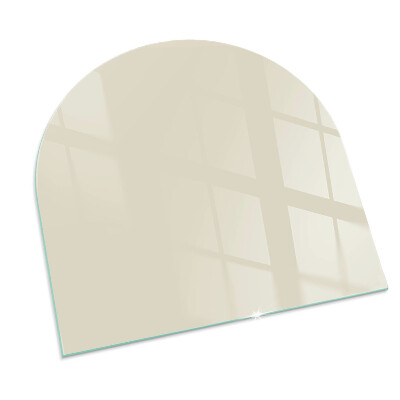 Glasskiva under kamin halvoval Färg Beige