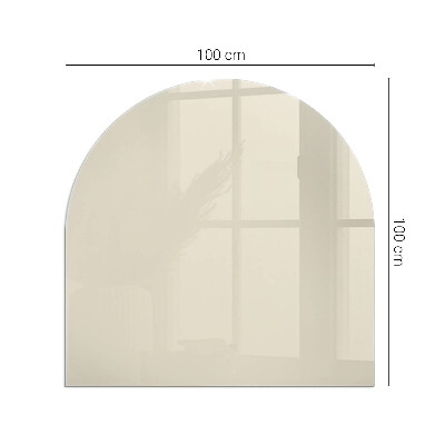 Glasskiva under kamin halvoval Färg Beige