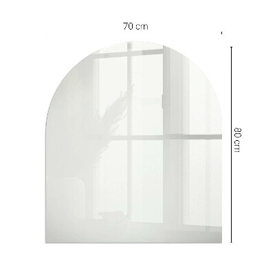 Glasskiva under kamin halvoval Färg Elfenben